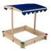 Wooden Kids Sandbox - Cedar Wood | Adjustable Canopy and Bench Seating COSTWAY - Little and Giant Explorers Costway