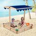 Wooden Kids Sandbox - Cedar Wood | Adjustable Canopy and Bench Seating COSTWAY - Little and Giant Explorers Costway