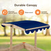 Wooden Kids Sandbox - Cedar Wood | Adjustable Canopy and Bench Seating COSTWAY - Little and Giant Explorers Costway