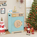 Wooden Kids Washing Machine with Sink – Blue Laundry Playset | Rotating Drum COSTWAY - Little and Giant Explorers Costway