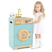 Wooden Kids Washing Machine with Sink – Blue Laundry Playset | Rotating Drum COSTWAY - Little and Giant Explorers Costway