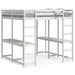 Wooden Loft Bed - White 140x200cm | Desk, Ladder and Guardrails VIDAXL - Little and Giant Explorers vidaXL