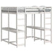Wooden Loft Bed - White 140x200cm | Desk, Ladder and Guardrails VIDAXL - Little and Giant Explorers vidaXL