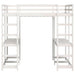 Wooden Loft Bed - White 140x200cm | Desk, Ladder and Guardrails VIDAXL - Little and Giant Explorers vidaXL