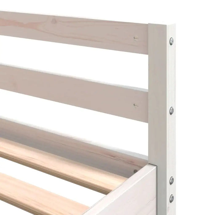 Wooden Loft Bed - White 140x200cm | Desk, Ladder and Guardrails VIDAXL - Little and Giant Explorers vidaXL