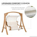 Wooden Loveseat Swing Chair with Canopy and Cushion - Little and Giant Explorers Outsunny