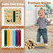 Toddler on wooden Montessori balance beam set, double-sided design, premium kids-safe material