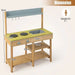 Kids Wooden Mud Kitchen Playset - Little and Giant Explorers Costway