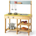 Kids Wooden Mud Kitchen Playset - Little and Giant Explorers Costway