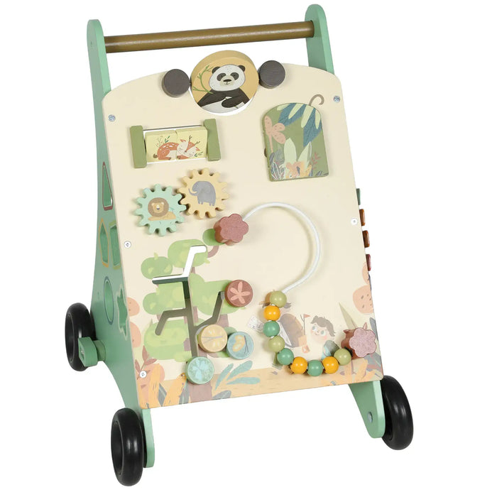 Wooden Multifunctional Baby Walker | Montessori Activity Centre with Adjustable Brakes AIYAPLAY - Little and Giant Explorers
