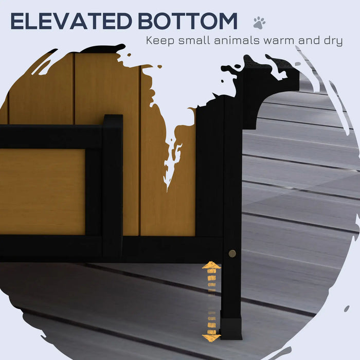 Wooden Cat House with Flower Pot and Windows in Yellow - Little and Giant Explorers PawHut