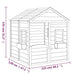 Wooden outdoor playhouse dimensions diagram, cottage style, 132x125x120 cm