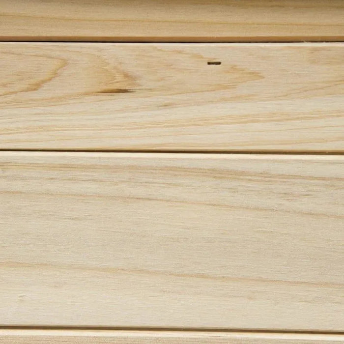 Close-up of light fir wood planks from an outdoor garden playhouse