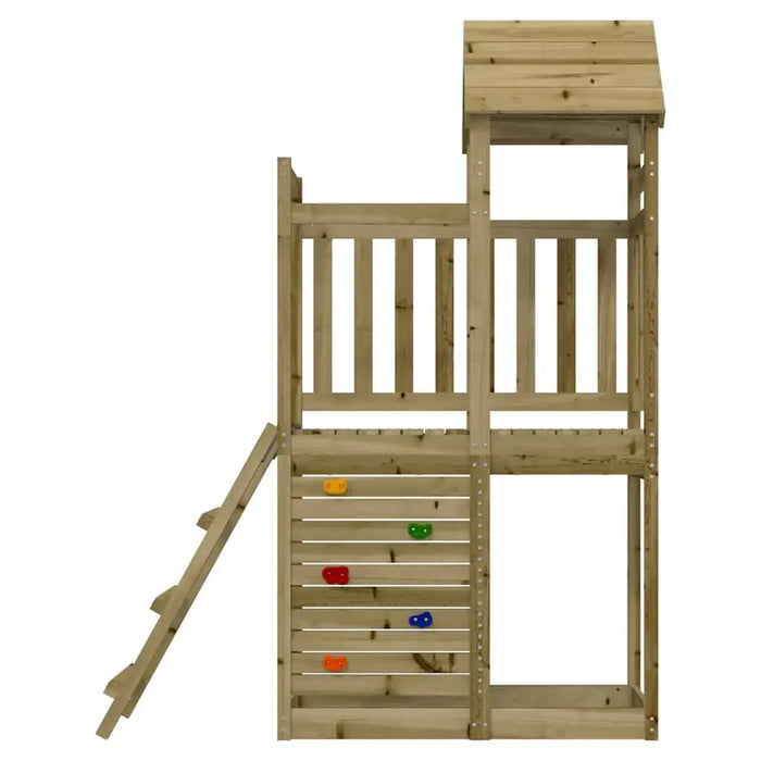 Wooden Outdoor Playset Vacuum Pressure Impregnated Pinewood | Modular Design with Rockwall and Ladder - Little and Giant Explorers vidaXL