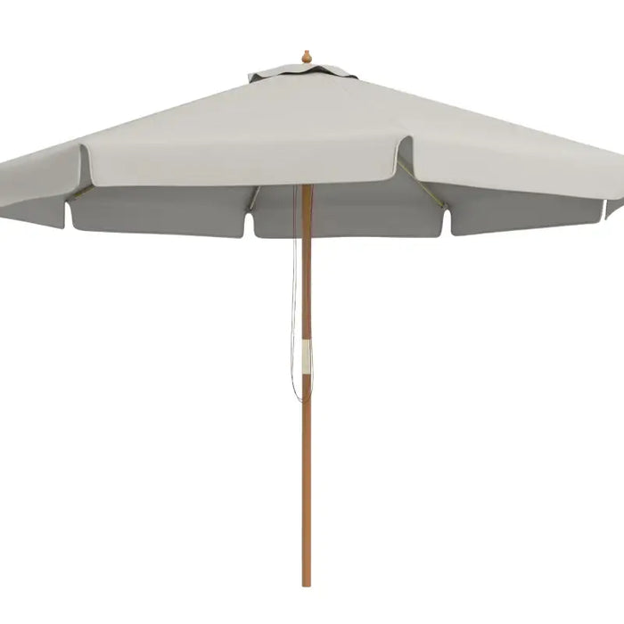 Elegant Wooden Parasol in Grey 3.3m - Little and Giant Explorers Outsunny