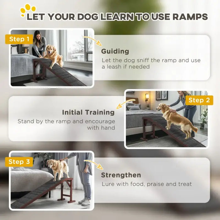 Wooden Pet Ramp in Brown and Grey — Little and Giant Explorers