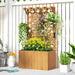 Wooden Planter with Trellis | Natural Wood Finish with Hanging Roof and Dual-Function Design - Little and Giant Explorers Outsunny