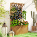 Wooden Planter with Trellis | Natural Wood Finish with Hanging Roof and Dual-Function Design - Little and Giant Explorers Outsunny