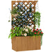 Wooden Planter with Trellis | Natural Wood Finish with Hanging Roof and Dual-Function Design - Little and Giant Explorers Outsunny