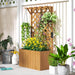 Wooden Planter with Trellis | Natural Wood Finish with Hanging Roof and Dual-Function Design - Little and Giant Explorers Outsunny