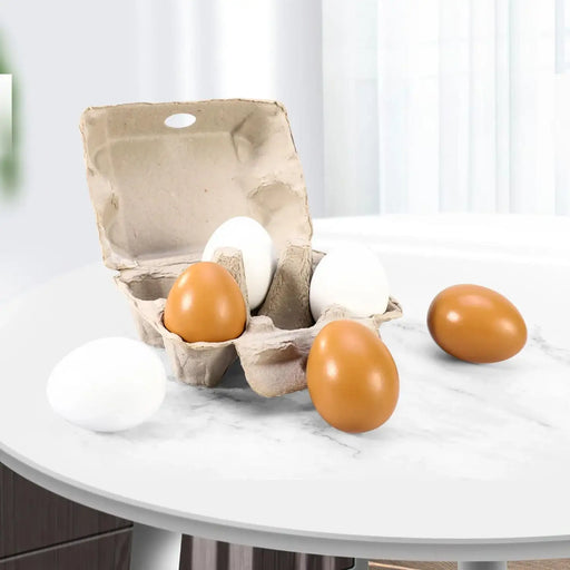 Wooden Play Eggs Set in Carton - 6 Pieces | Pretend Play Kitchen Toy SOKA® - Little and Giant Explorers SOKA Play Imagine Learn