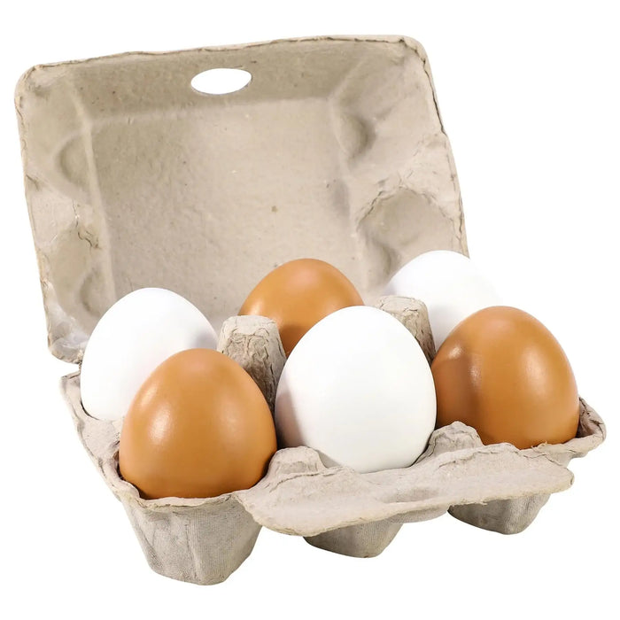 Wooden Play Eggs Set in Carton - 6 Pieces | Pretend Play Kitchen Toy SOKA® - Little and Giant Explorers SOKA Play Imagine Learn