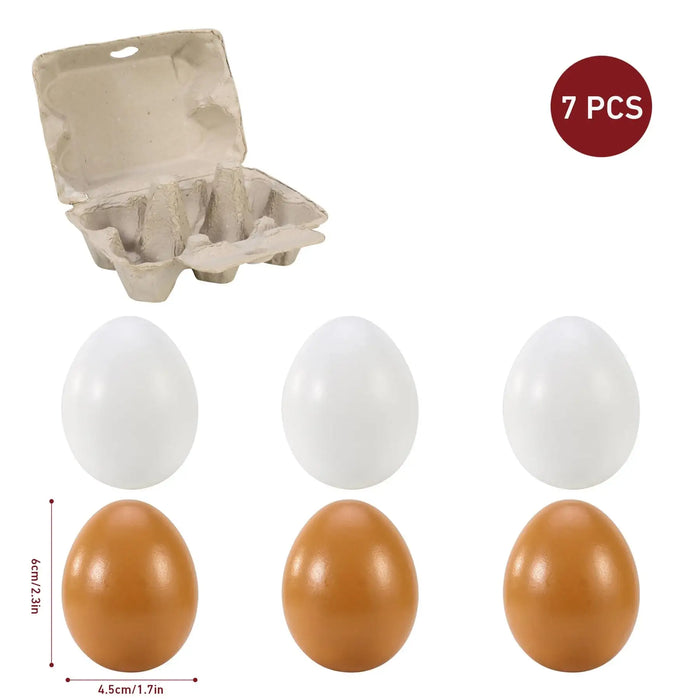 Wooden Play Eggs Set in Carton - 6 Pieces | Pretend Play Kitchen Toy SOKA® - Little and Giant Explorers SOKA Play Imagine Learn