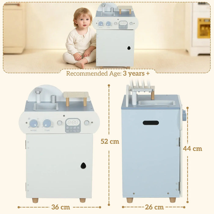 Wooden Play Kitchen – Blue and White | 32-Piece Dishwasher and Sink Set AIYAPLAY - Little and Giant Explorers AIYAPLAY