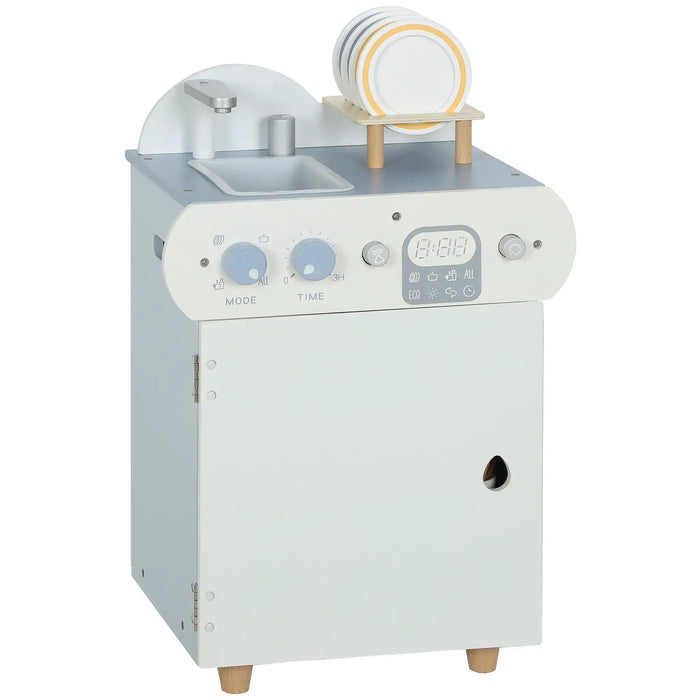 Wooden Play Kitchen – Blue and White | 32-Piece Dishwasher and Sink Set AIYAPLAY - Little and Giant Explorers AIYAPLAY