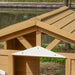 Wooden Playhouse with Door, Windows, Mailbox, Flower Pot Holder, Serving Station and Bench - Little and Giant Explorers Outsunny