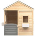 Playhouse with Lockable Door and Flower Pots in Solid Wood Fir and Dark Grey - Little and Giant Explorers vidaXL