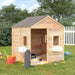 Playhouse with Lockable Door and Flower Pots in Solid Wood Fir and Dark Grey - Little and Giant Explorers vidaXL