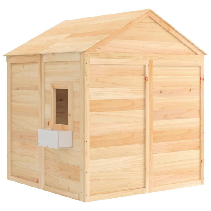 Playhouse with Lockable Door and Flower Pots in Solid Wood Fir - Little and Giant Explorers vidaXL