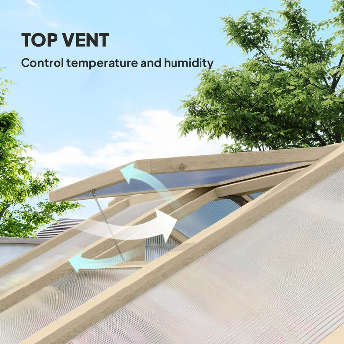 Walk-in Wooden Greenhouse with Lockable Door (6.6 x 6FT) - Little and Giant Explorers Outsunny