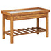 Wooden potting bench with zinc worktop and slatted shelf, made of solid acacia wood