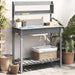 Potting Table with Sink in Grey and Solid Wood Fir - Little and Giant Explorers vidaXL