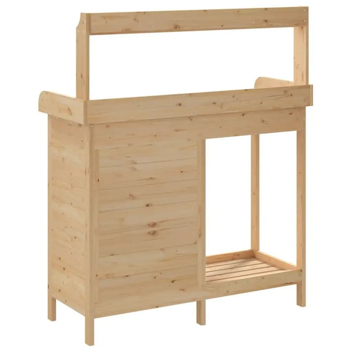 Wooden Potting Table – Solid Fir Wood | Zinc Tabletop - Drawer, Cabinet and Hooks VIDAXL - Little and Giant Explorers vidaXL