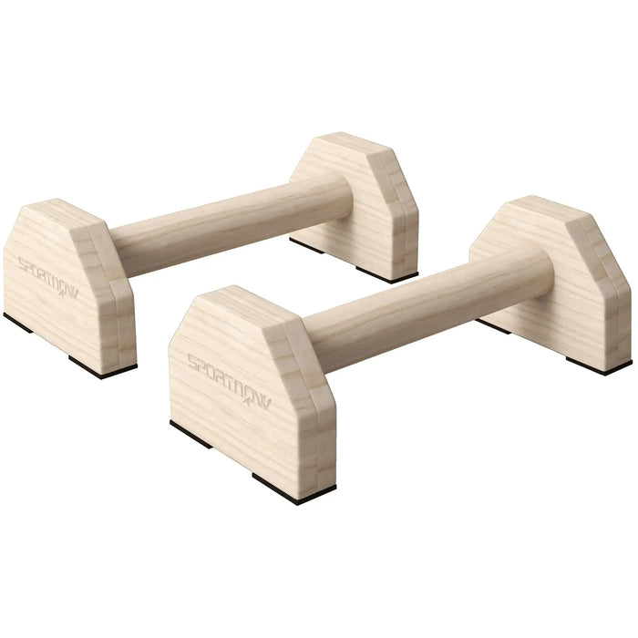 Wooden Push-Up Bars with Non-Slip Base - Little and Giant Explorers SPORTNOW