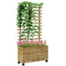 Wooden Raised Planter with Back Trellis in Natural Finish - Little and Giant Explorers Outsunny