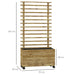 Wooden Raised Planter with Back Trellis in Natural Finish - Little and Giant Explorers Outsunny