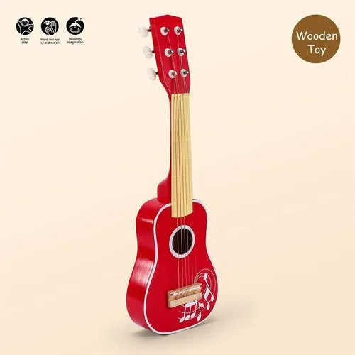 Wooden Red Guitar - Little and Giant Explorers SOKA Play Imagine Learn