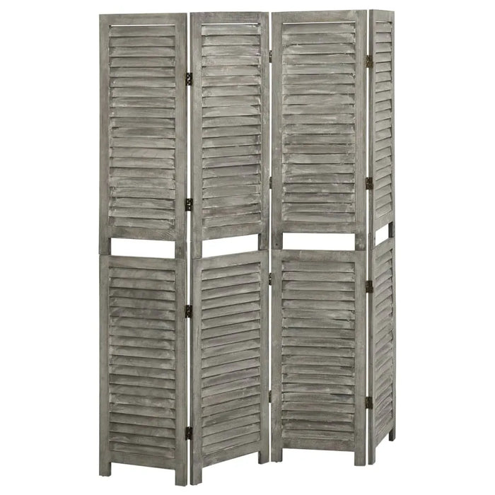 Wooden screen with slatted design on a white background