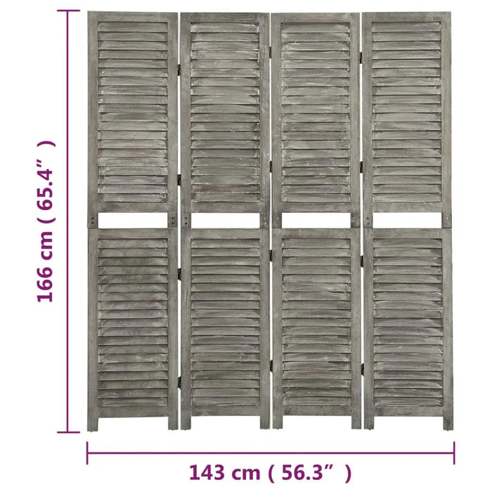 Wooden screen with dimensions on a white background