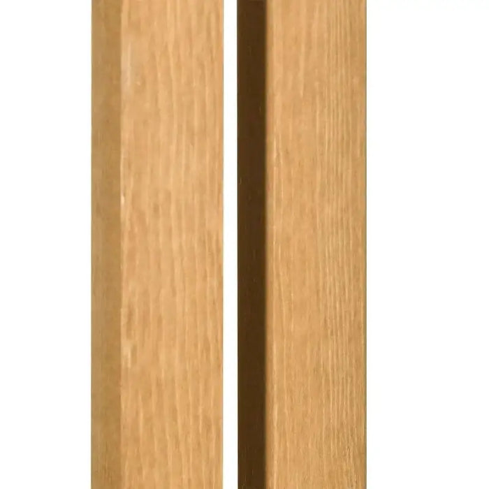 Close-up of two parallel wooden planks with natural grain texture