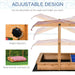 Wooden Sandbox with Canopy, Bottom Liner and Plastic Basins - Little and Giant Explorers Outsunny