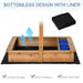 Wooden Sandbox with Canopy, Bottom Liner and Plastic Basins - Little and Giant Explorers Outsunny