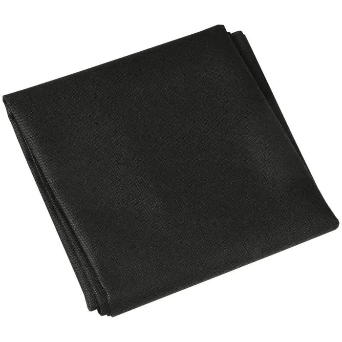 Folded black fabric cover on a white background