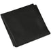 Folded black fabric cover on a white background