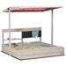Wooden sandbox with kitchen playset and adjustable canopy for outdoor kids role play