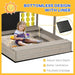 Wooden Sandpit Sandbox with Canopy, Black Board, Game and Seats - Little and Giant Explorers Outsunny